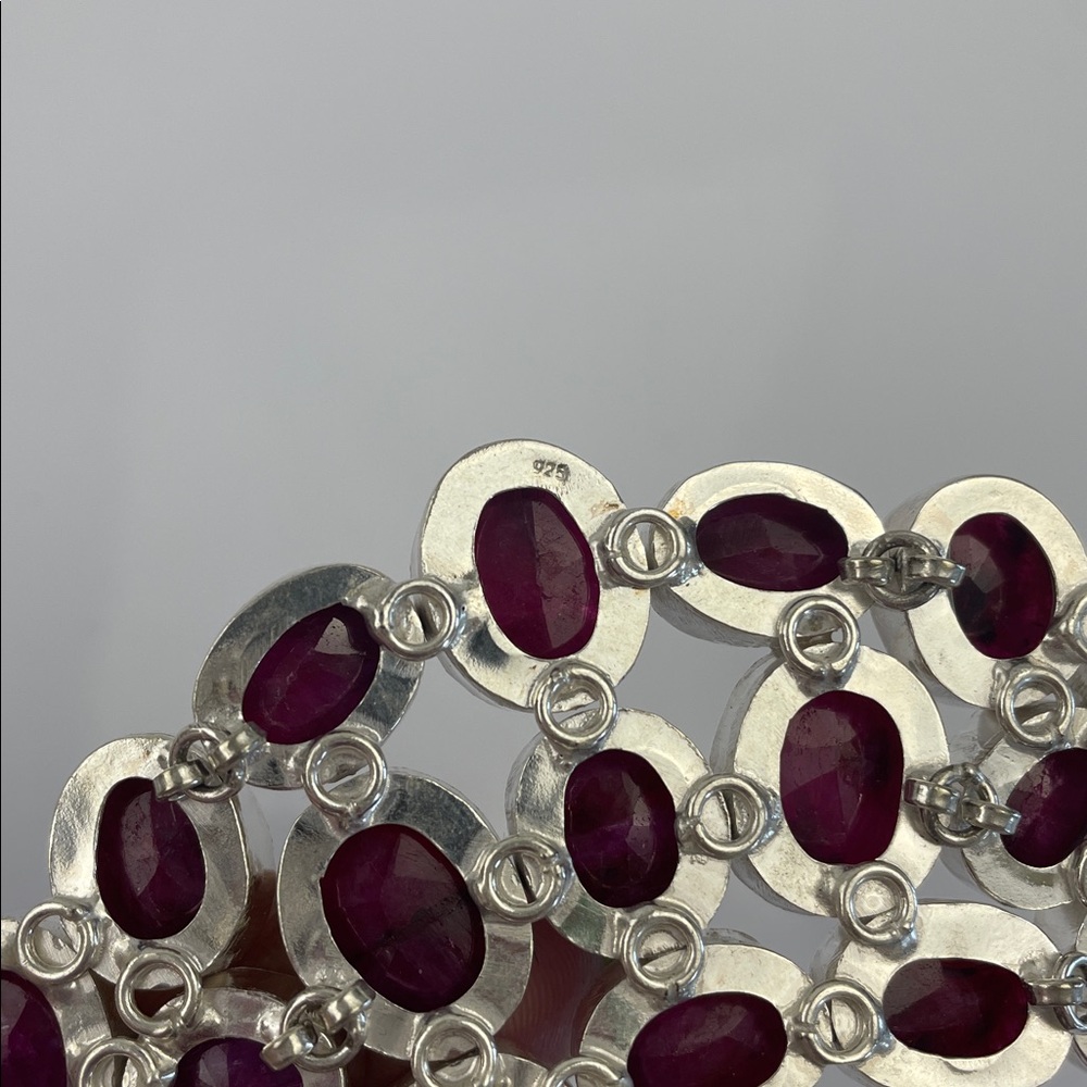 Women's Statement Ruby-Red Gemstone Collar Neckla… - image 6